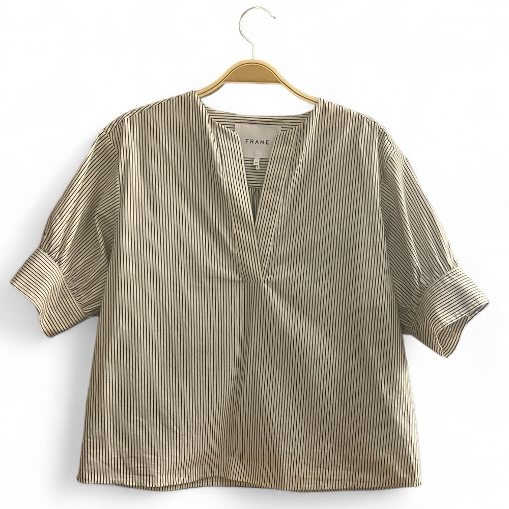 FRAME Striped Popover Top